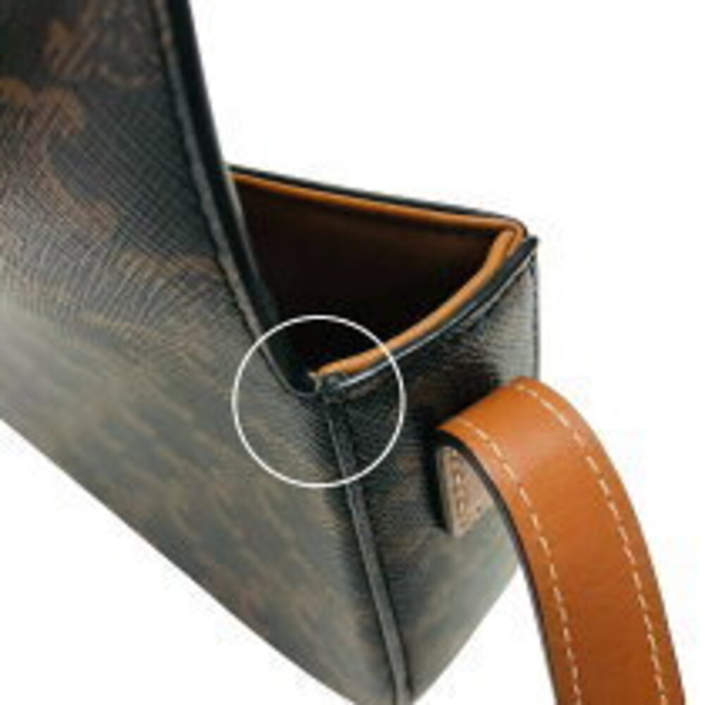 Celine Claude Shoulder Bag Tan Triomphe Canvas - Picture 9 of 11